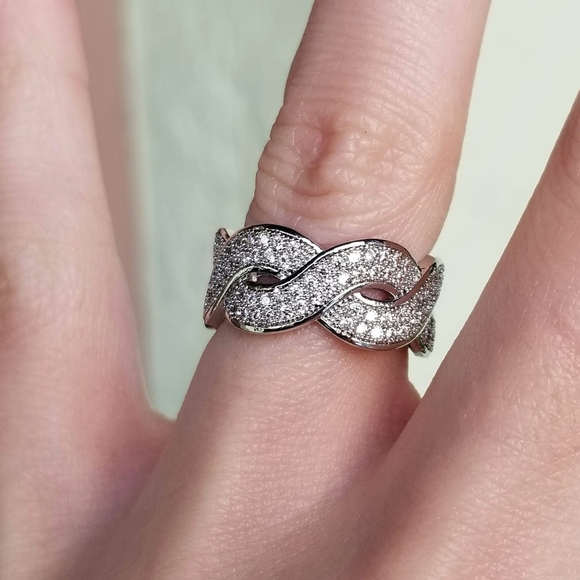 🆕️Sterling Silver-White Sapphire Infinity Ring - Picture 4 of 12